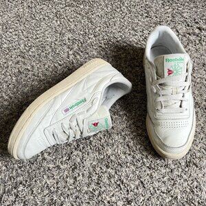 Reebok Club C 85 Vintage Womens Off White Leather Sneakers Size US 10